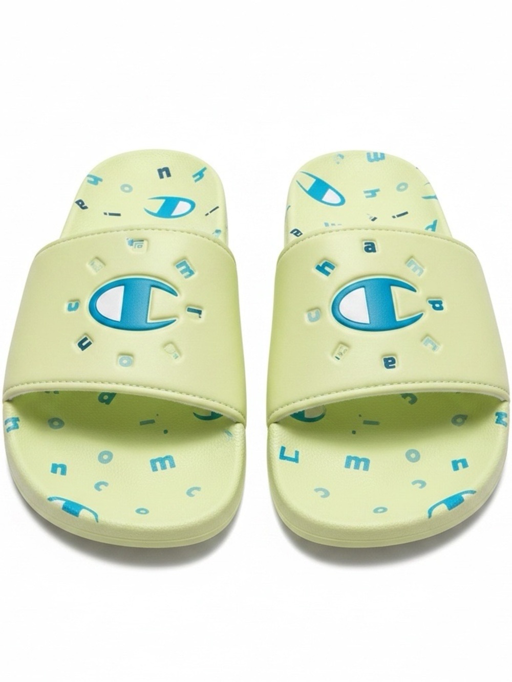 Champion Lime Green Slide Sandals Womens 6 Logo Summer New In Box Cute